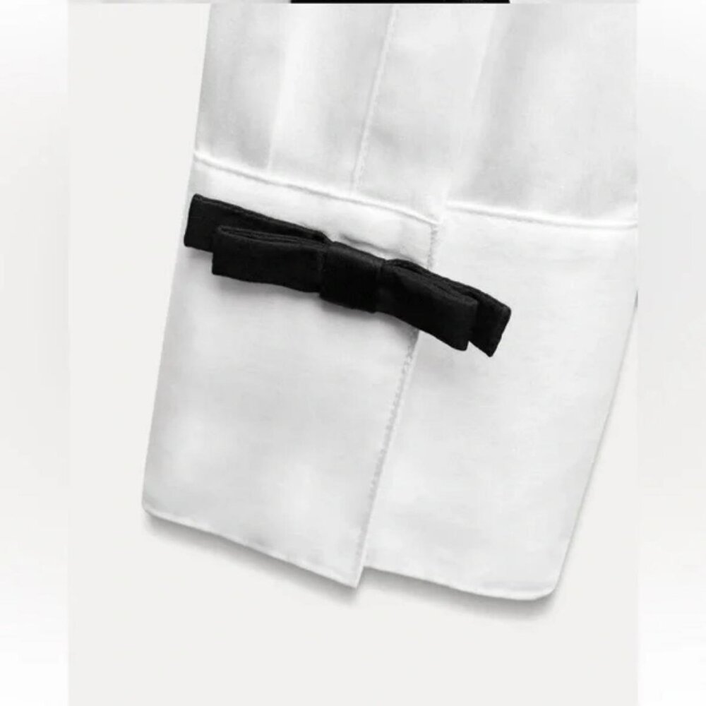 ZARA VELVET BOW SHIRT ZW COLLECTION - Picture 9 of 9